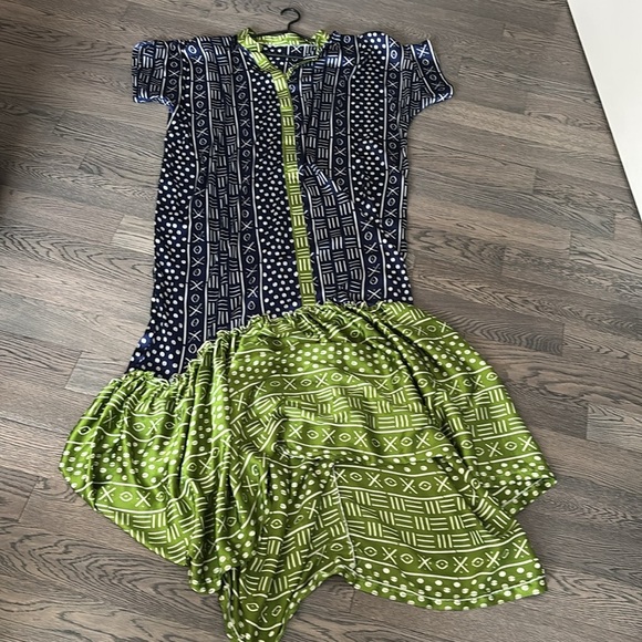 Vintage V NECK urban printed SILK Maxi Dress Kaftan - Picture 8 of 14